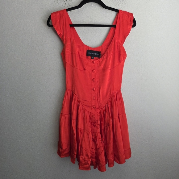 Vanessa Mooney Elisabeth Dress in Ruby Satin size XS NWT - Picture 5 of 9